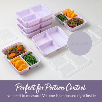 Bentgo Prep 3 Compartment Container - Lilac, 10 pk