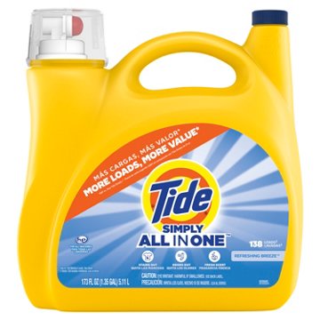 Tide Simply Clean All In One, 138 Loads - Refreshing Breeze, 182 oz