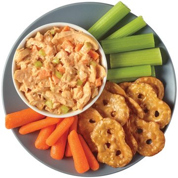 Meal Simple by H-E-B Snack Tray - Buffalo Chicken Salad, Celery, Carrots & Pretzels