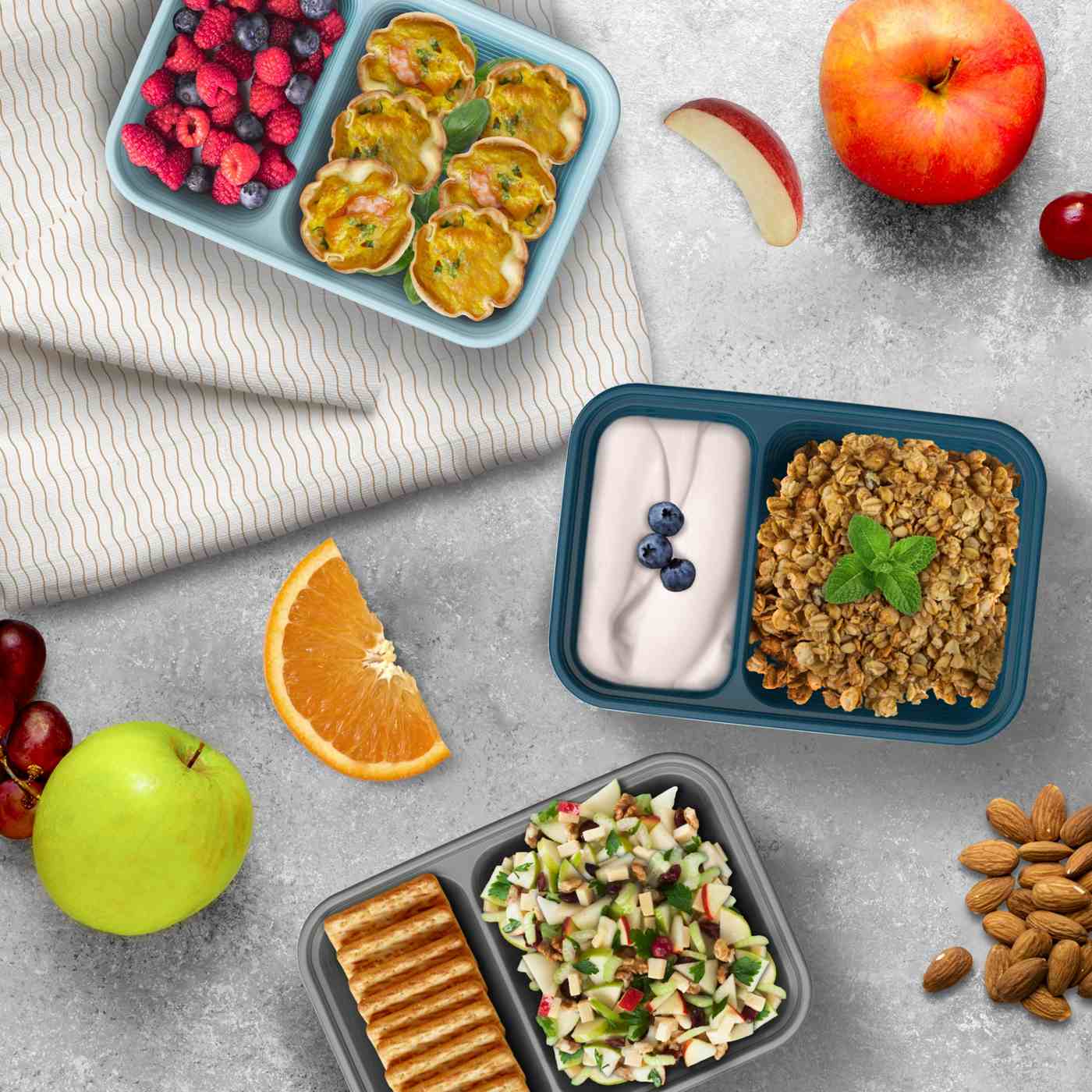 Bentgo Prep 2 Compartment Snack Container - Sky; image 2 of 8