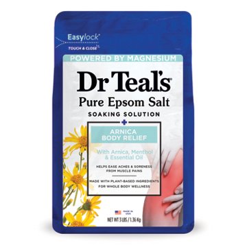 Dr Teal's Pure Epsom Salt Magnesium Soaking Solution - Arnica Body Relief, 3 lb
