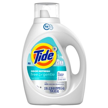 Tide Free & Gentle Odor Refresh Hypoallergenic Laundry Detergent Liquid, 52 Loads - Unscented
