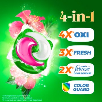 Gain Super Sized Flings Laundry Detergent Pacs - Hibiscus Hula Scent, 45 ct