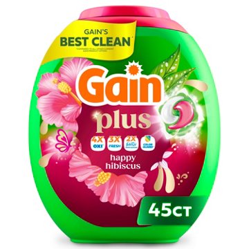 Gain Super Sized Flings Laundry Detergent Pacs - Hibiscus Hula Scent, 45 ct