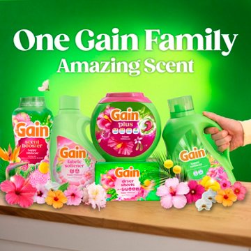 Gain Super Sized Flings Laundry Detergent Pacs - Hibiscus Hula Scent, 45 ct
