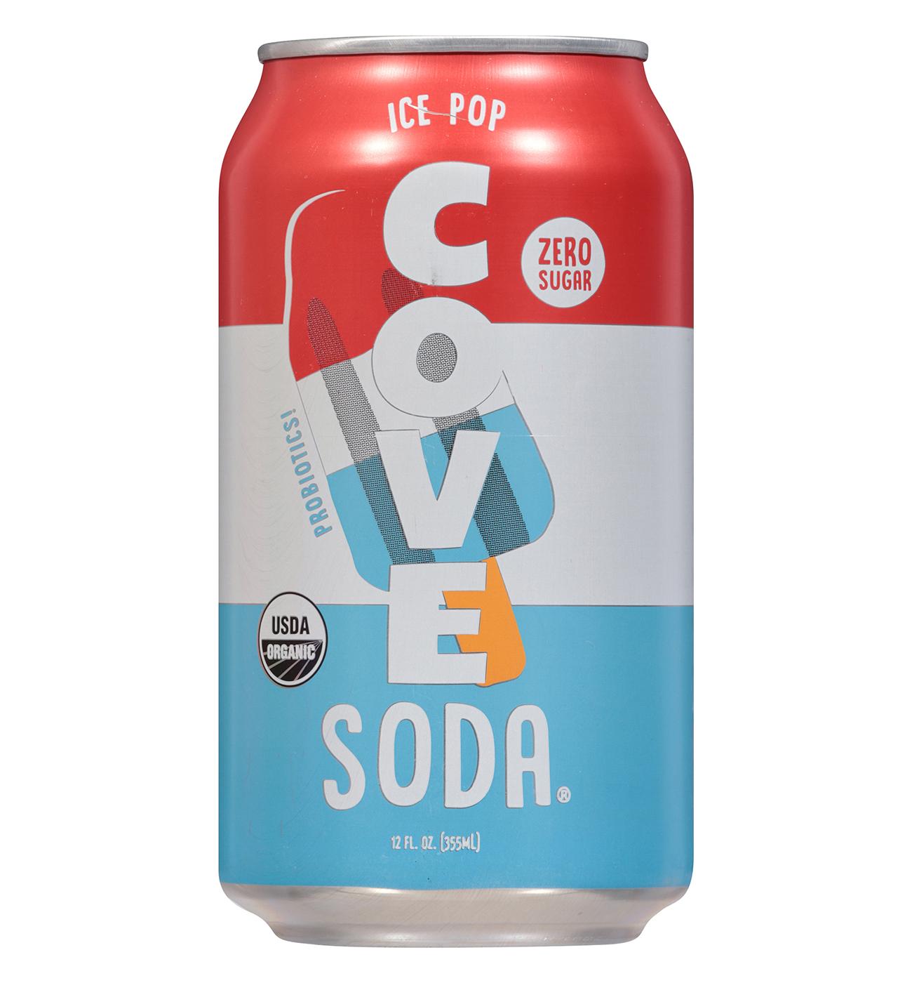 Cove Organic Zero Sugar Probiotic Soda - Ice Pop; image 1 of 4