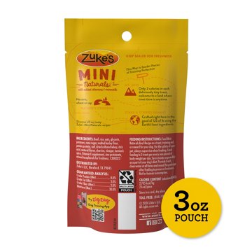 Zuke's Mini Naturals Dog Training Treats - Real Beef, 3 oz
