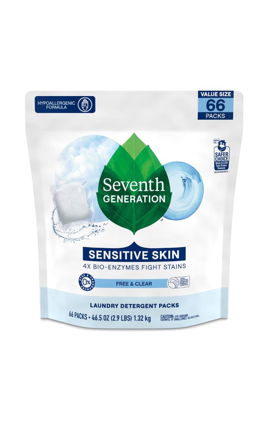 Seventh Generation Sensitive Skin Free & Clear Laundry Detergent Pacs; image 1 of 2