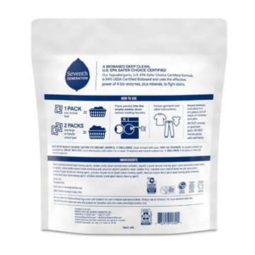 Seventh Generation Sensitive Skin Free & Clear Laundry Detergent Pacs, 66 ct