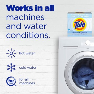 Tide HE Clean & Gentle Powder Detergent, 68 Loads