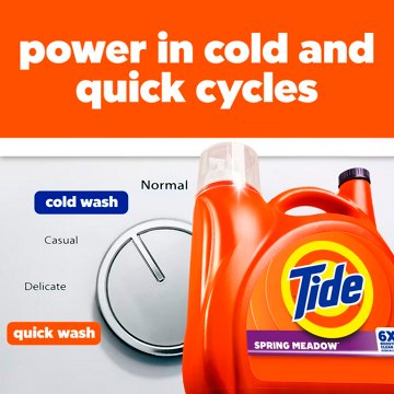 Tide Liquid Laundry Detergent, 100 Loads - Spring Meadow Scent