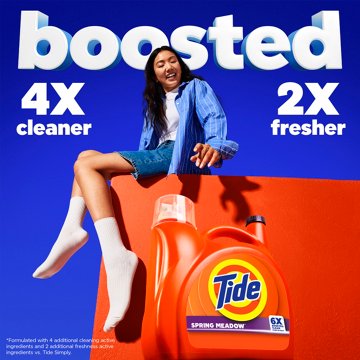 Tide Liquid Laundry Detergent, 100 Loads - Spring Meadow Scent