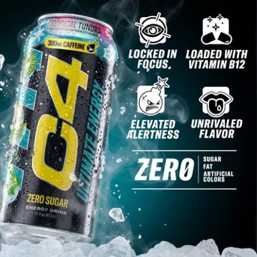 C4 Ultimate Energy Zero Sugar Ultimate Energy Drink - Tropical Tundra Frost
