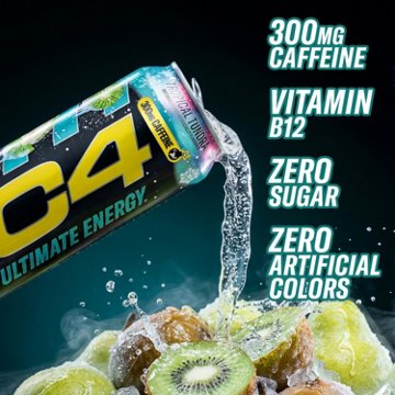 C4 Ultimate Energy Zero Sugar Ultimate Energy Drink - Tropical Tundra Frost