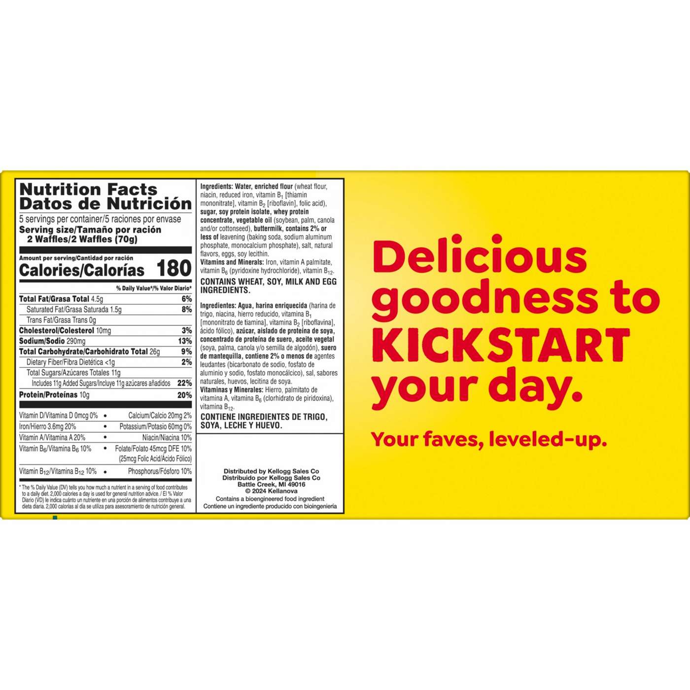 Eggo Buttermilk Vanilla 10g Protein Frozen Waffles; image 9 of 10