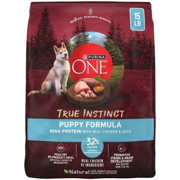 Purina ONE True Instinct High Protein Puppy Food Formula Natural - Real Chicken and Duck