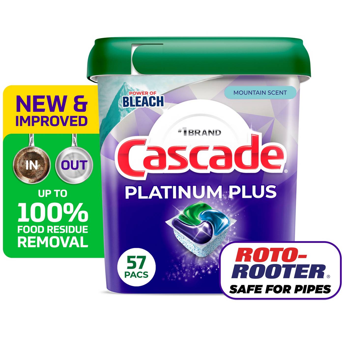 Cascade Platinum Plus Dishwasher Pods, Mountain Scent; image 9 of 10