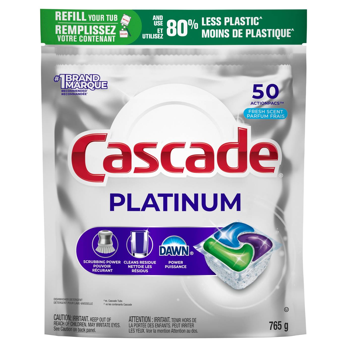 Cascade Platinum Dishwasher Pods, Fresh Scent; image 6 of 10
