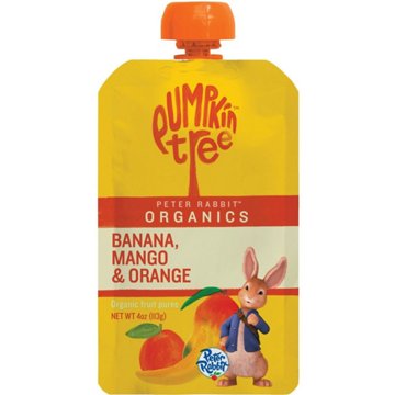 Pumpkin Tree Organics Fruit Puree - Banana Mango & Orange, 4 oz