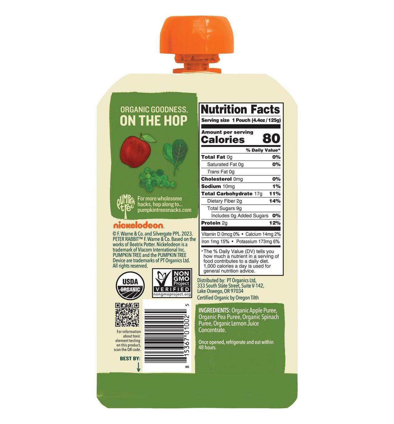 Pumpkin Tree Organics Puree - Apple Pea & Spinach; image 2 of 2