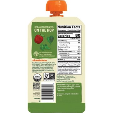 Pumpkin Tree Organics Puree - Apple Pea & Spinach, 4.4 oz