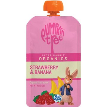 Pumpkin Tree Organics Fruit Puree - Strawberry & Banana, 4 oz