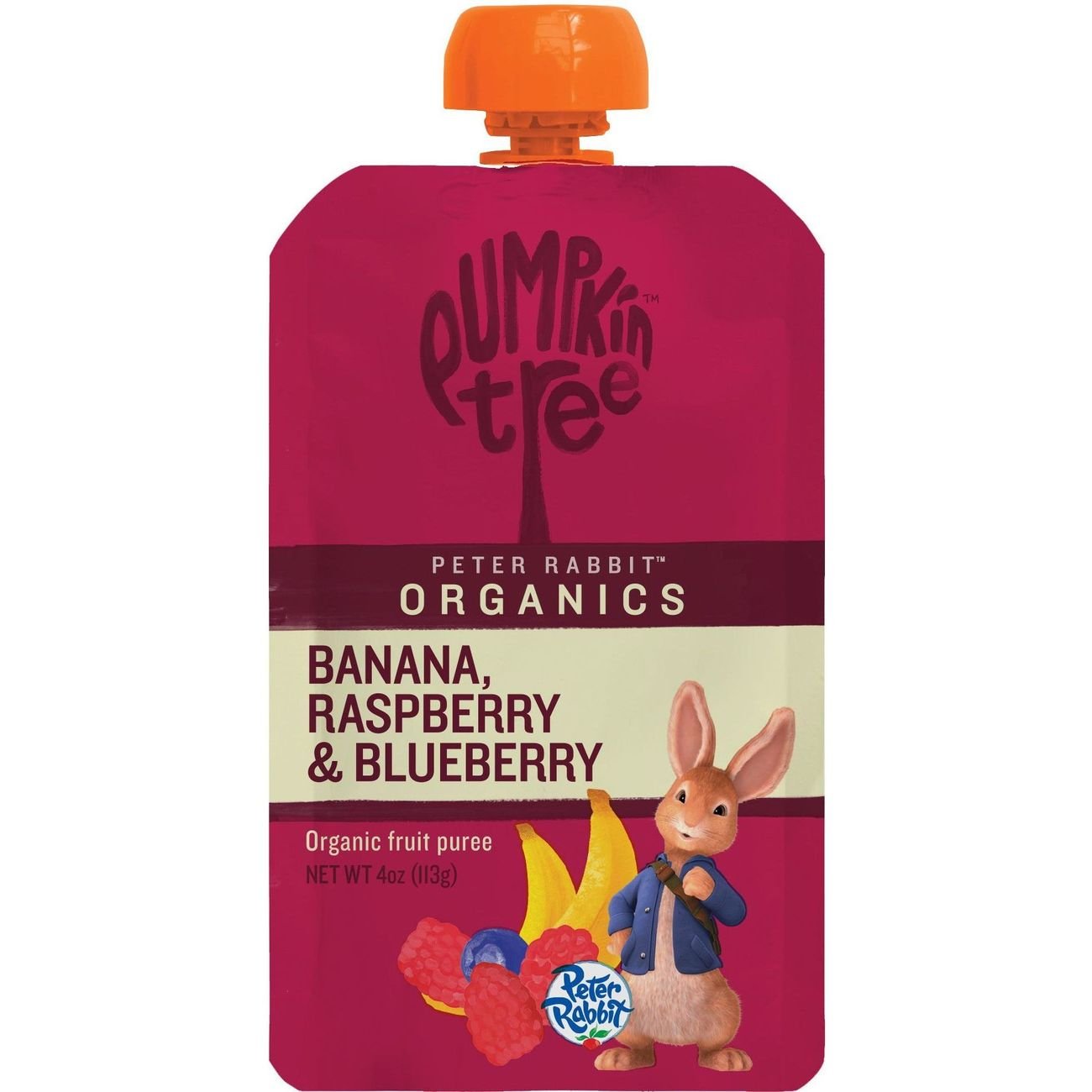 Pumpkin Tree Organics Fruit Puree - Banana Raspberry & Blueberry - Shop ...