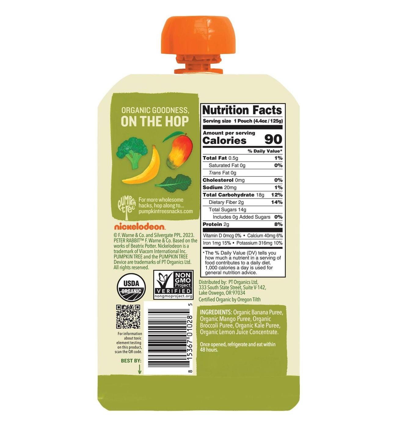 Pumpkin Tree Organics Fruit & Vegetable Puree - Banana Mango Broccoli & Kale; image 2 of 2