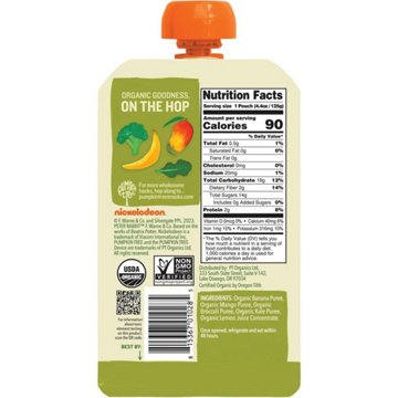 Pumpkin Tree Organics Fruit & Vegetable Puree - Banana Mango Broccoli & Kale, 4.4 oz