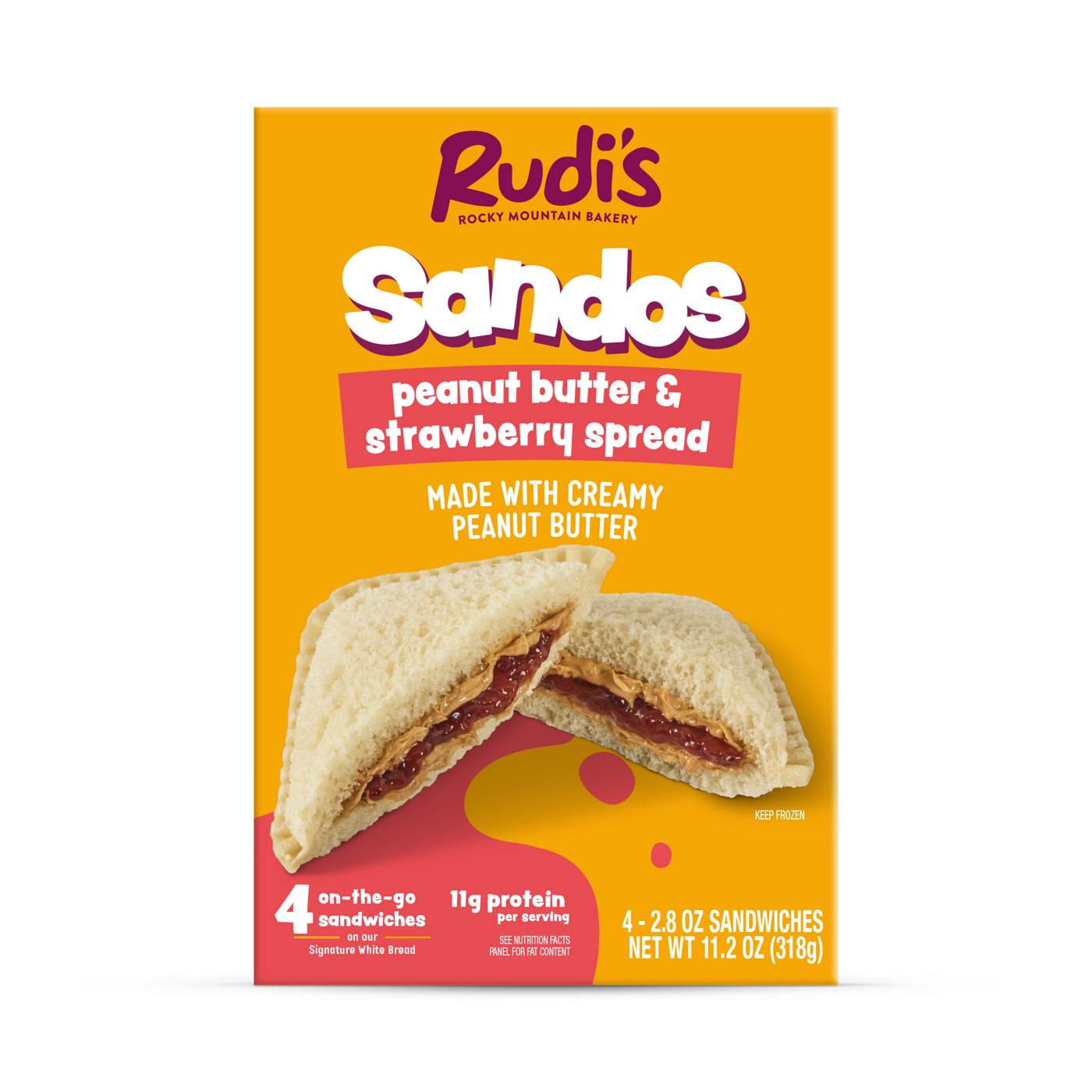 Rudi's Sandos Peanut Butter Strawberry Spread Sandwiches - Shop Entrees ...