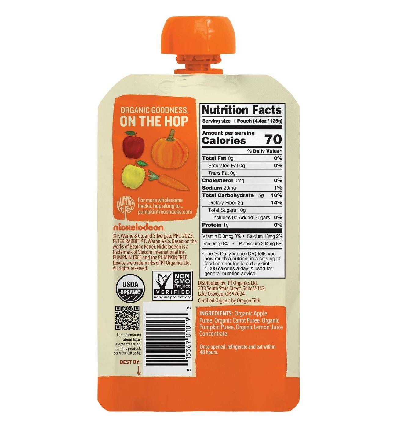 Pumpkin Tree Organics Fruit & Vegetable Puree - Apple Carrot & Pumpkin; image 2 of 2