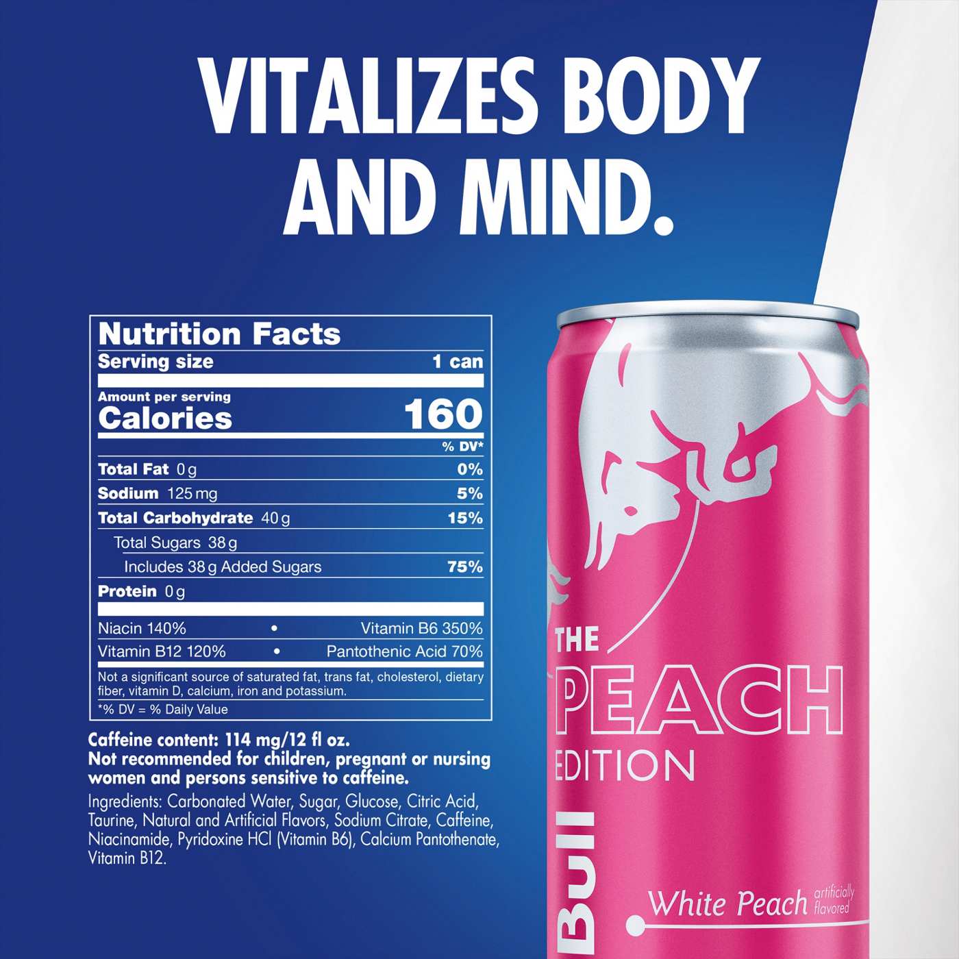 Red Bull Peach Edition Energy Drink - White Peach; image 2 of 6