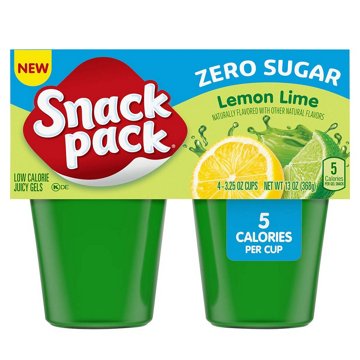 Snack Pack Zero Sugar Lemon Lime Gel Cups, 4 ct