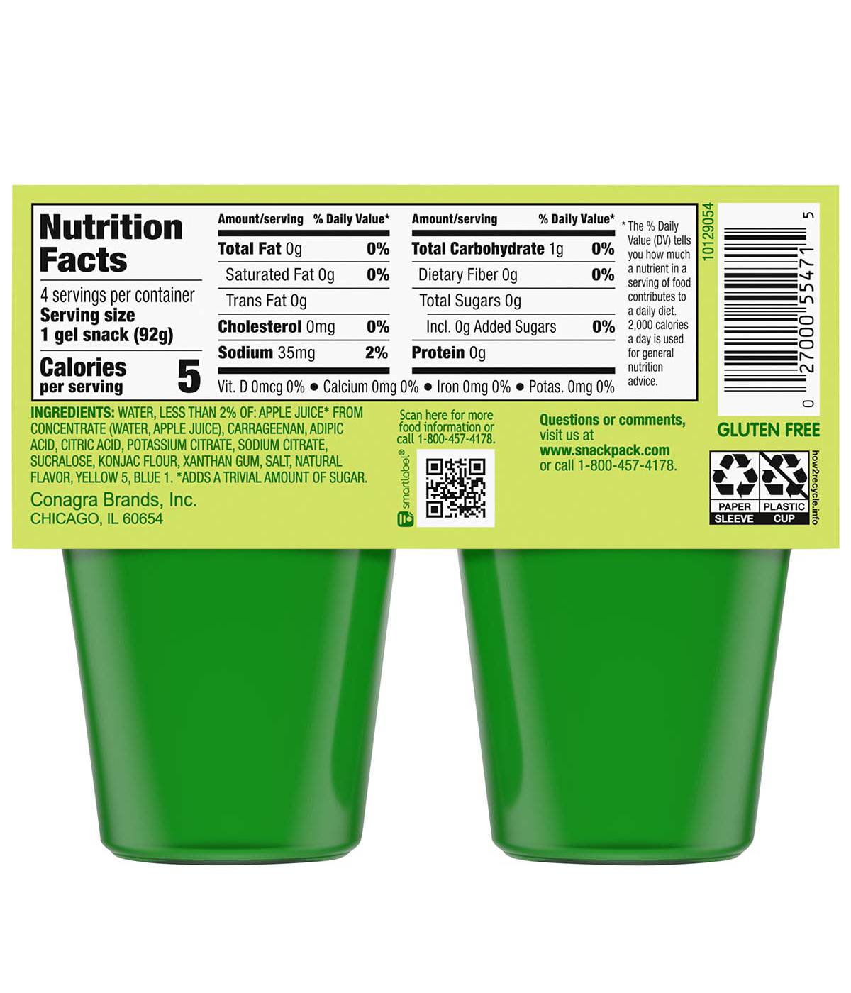 Snack Pack Zero Sugar Lemon Lime Gel Cups; image 2 of 4