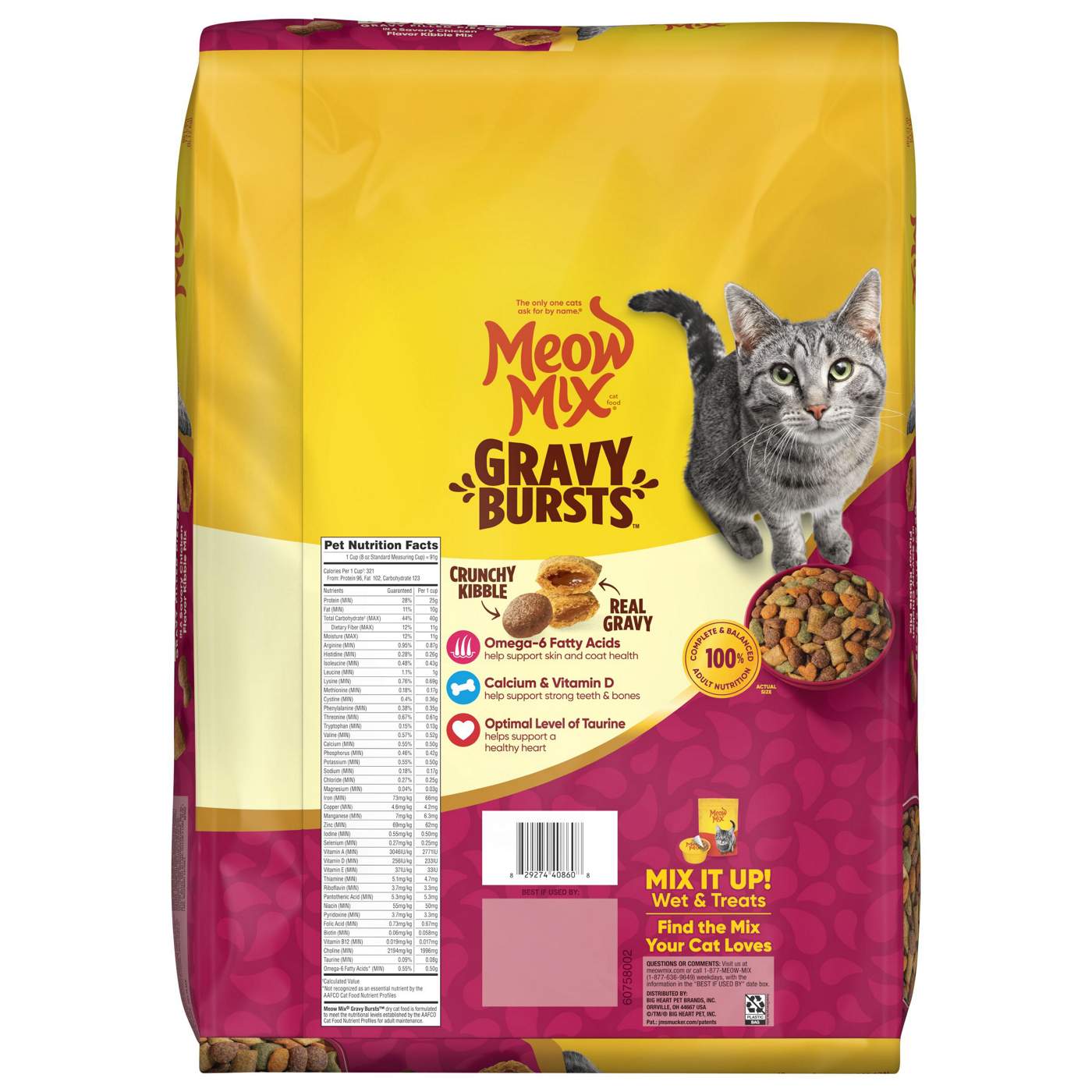 Meow Mix Gravy Bursts Cat Food - Savory Chicken Flavor Kibble Mix; image 8 of 8