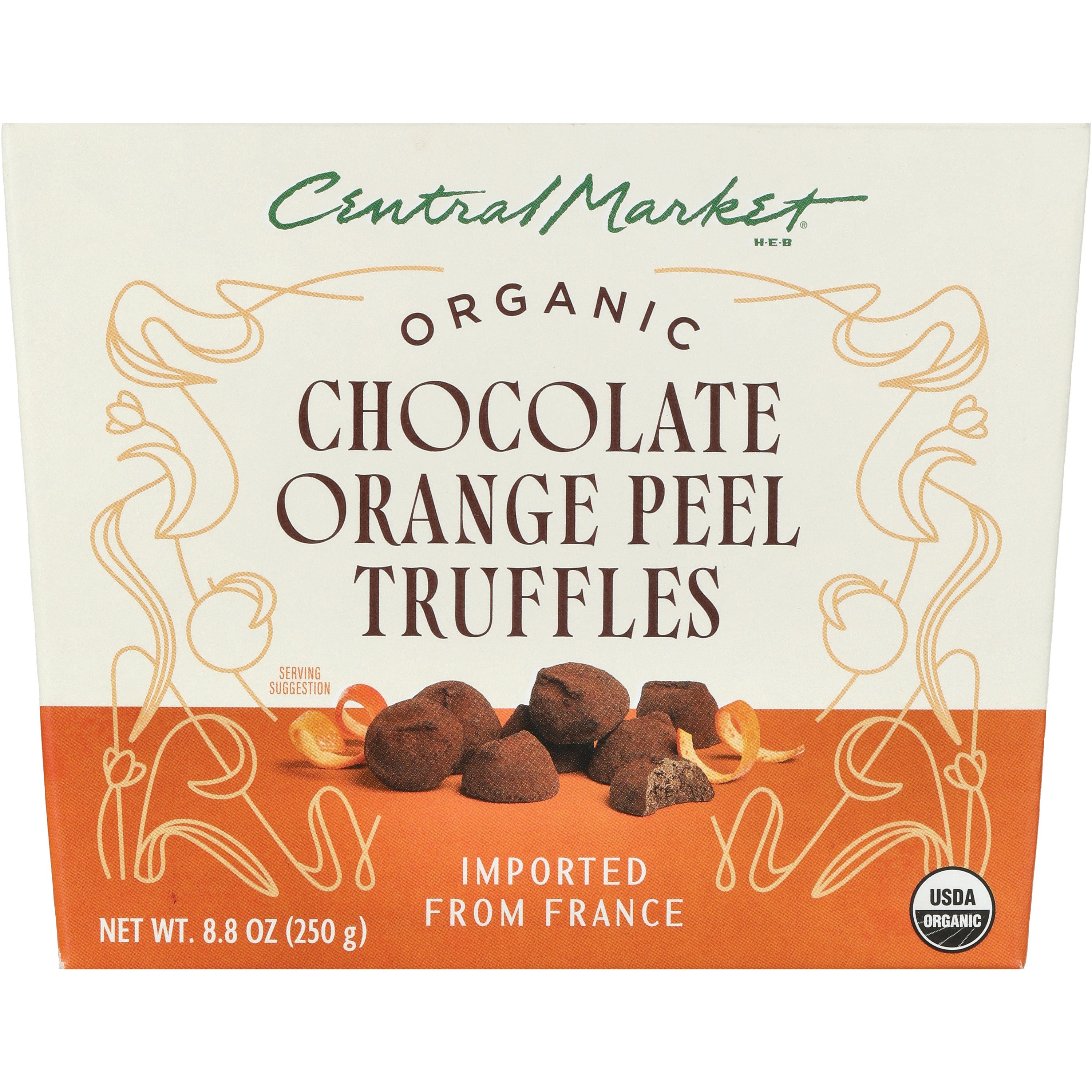 Central Market Organic Chocolate Orange Peel Truffles, 8.8 oz