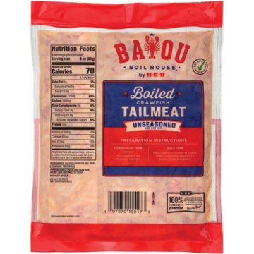 Bayou Boil House by H-E-B Cooked Frozen Crawfish Tail Meat - Unseasoned, 12 oz