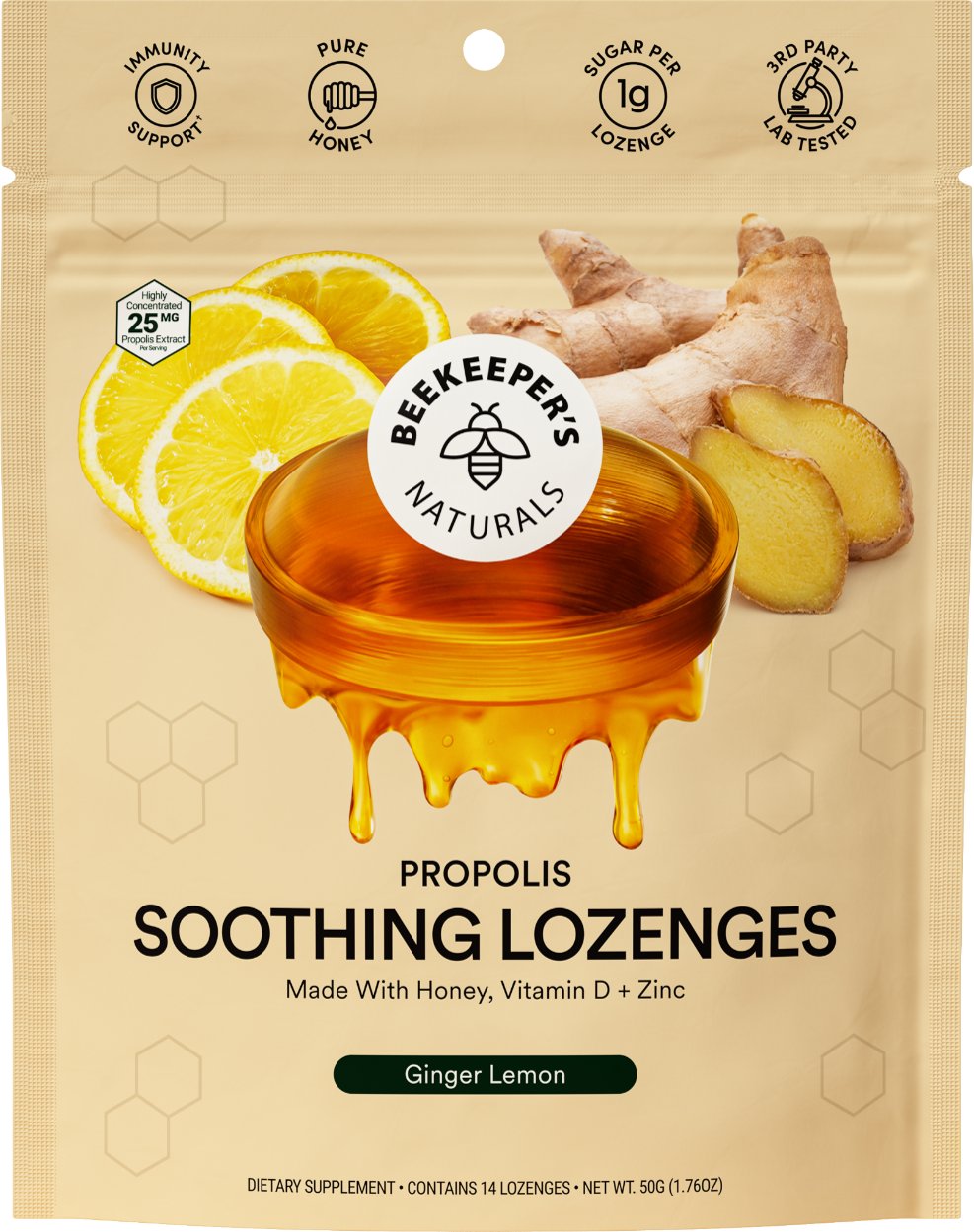 Beekeeper's Naturals Ginger Lemon Propolis Soothing