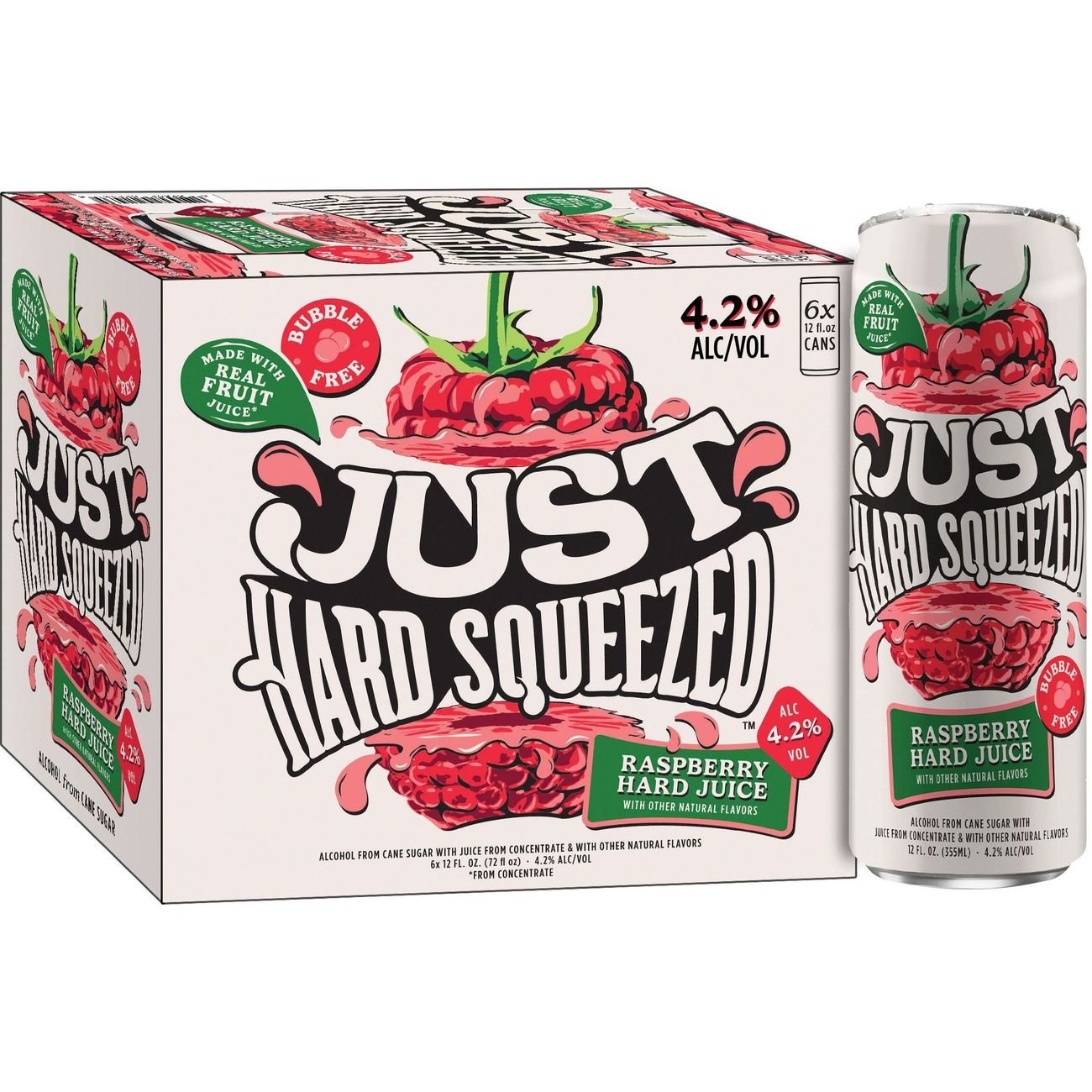 Just Hard Squeezed Raspberry Hard Juice 6 pk Cans - Shop Malt