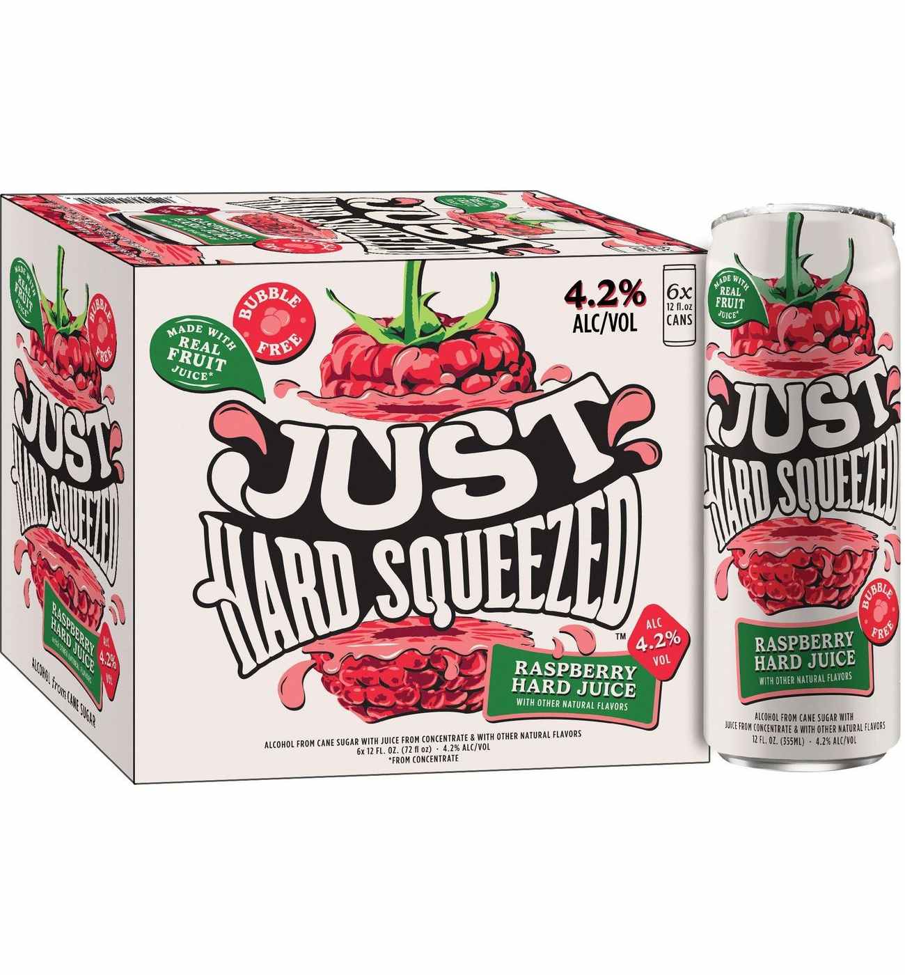 Just Hard Squeezed Raspberry Hard Juice 6 pk Cans - Shop Malt
