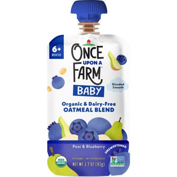 Once Upon a Farm Dairy Free Baby Oatmeal Blend Pouch - Pear & Blueberry