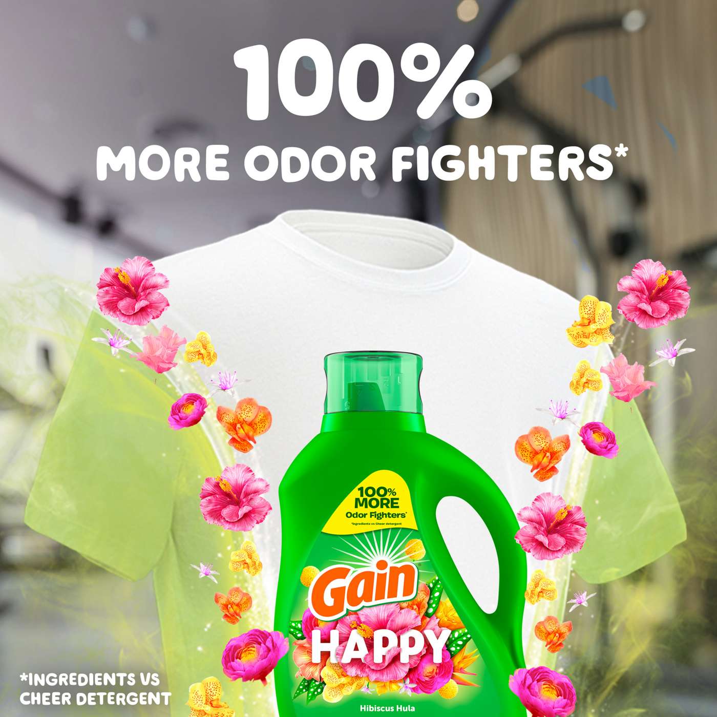 Gain Happy Hibiscus Hula Laundry Detergent, 134 Load; image 8 of 9