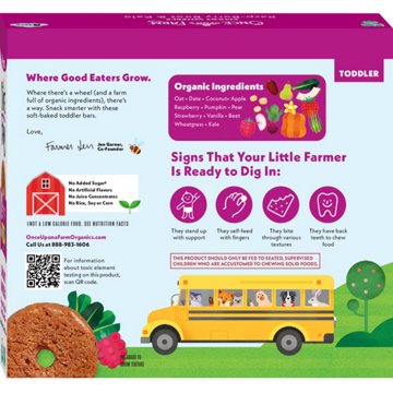 Once Upon a Farm Smart Wheels Organic Toddler Soft-Baked Bar - Raspberry Beet & Kale