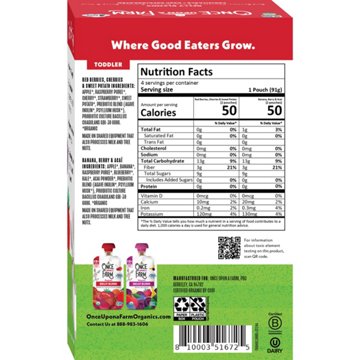 Once Upon a Farm Organic Belly Blends - Red Berries, Cherries, Sweet Potato & Banana Berry, 3.2 oz