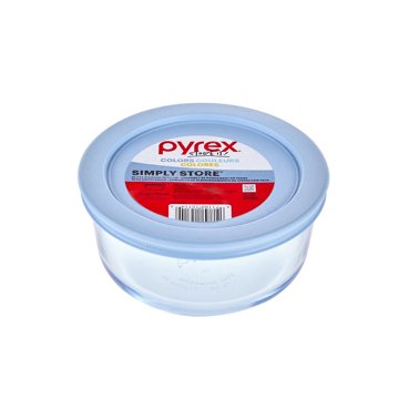 Pyrex Round Food Storage Container - Blue, 2 cup