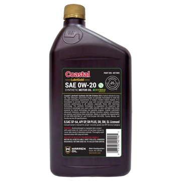 Coastal Lubrigold SAE 0W-20 Synthetic Hybrid Vehicles, 1 qt