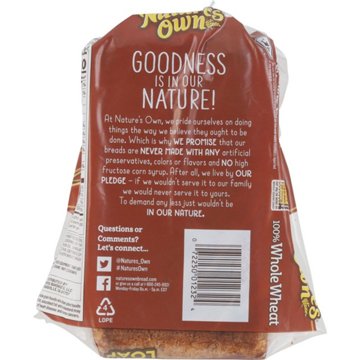 Nature's Own Small Loaf 100% Whole Wheat Bread, 12 oz