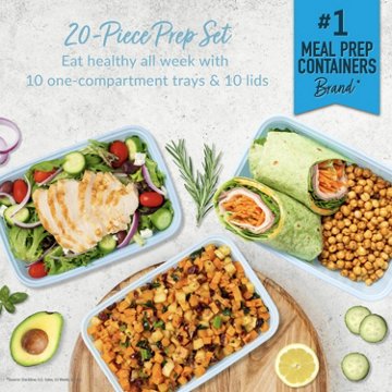Bentgo Prep 1 Compartment Container - Sky, 10 pk