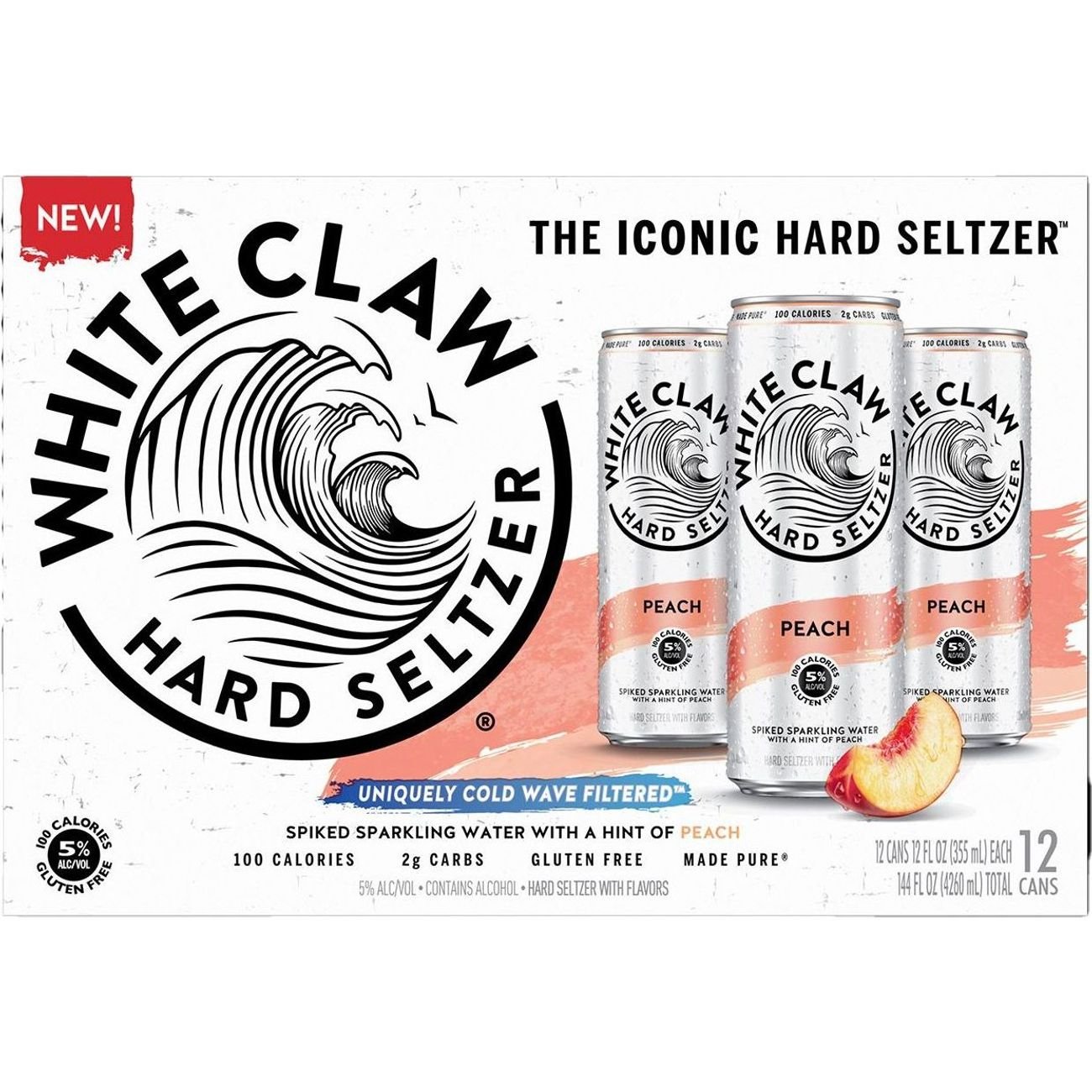 White Claw Peach Hard Seltzer 12 pk Cans - Shop Malt beverages