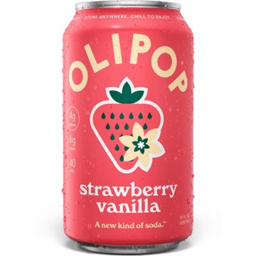 Olipop Strawberry Vanilla 6g Fiber Prebiotic Soda